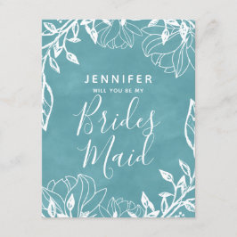 Färg Editable Blommigt kommer du att bli min bride Inbjudningar