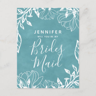 Färg Editable Blommigt kommer du att bli min bride Inbjudningar