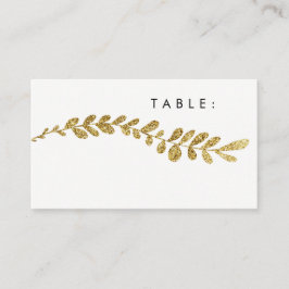 Färg Editable Faux Guld Löv Bröllop-platskort Placeringskort