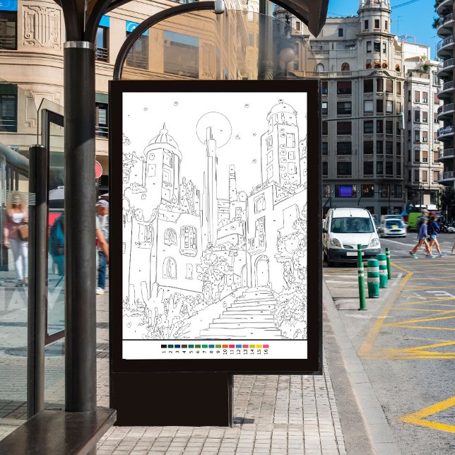 färg efter antal vår landskap poster (Skapare uppladdad)