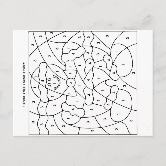 Färg efter nummer helg vykort (Framsida)