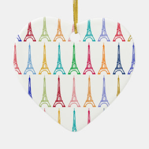 färg eiffel torn mönster julgransprydnad keramik