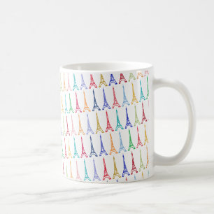 färg eiffel torn mönster kaffemugg