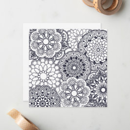 Färg er egen Blommigt Mandalas Anteckningskort