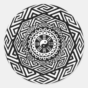 Färg er egen Mandala Stickers Runt Klistermärke