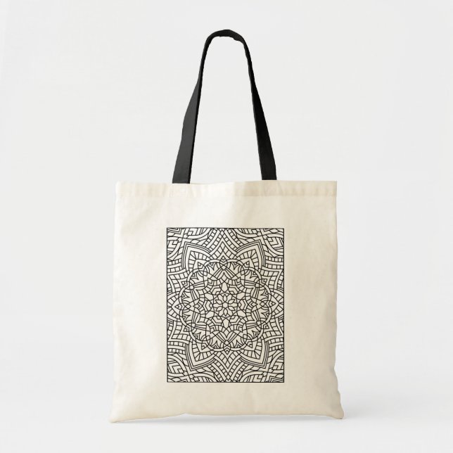 Färg er egen Mandala-tote-bag Tygkasse (Framsidan)