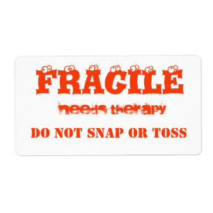 Färg-etikett för bräcklig orange fraktsedel