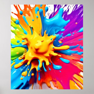 Färg-explosion: Abstrakt Paint Splatter Poster