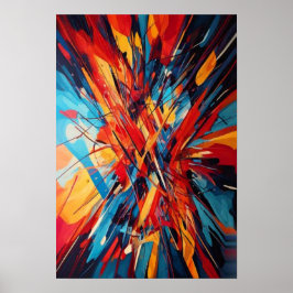Färg explosion Dynamiska Linjer Abstrakt Konst Poster