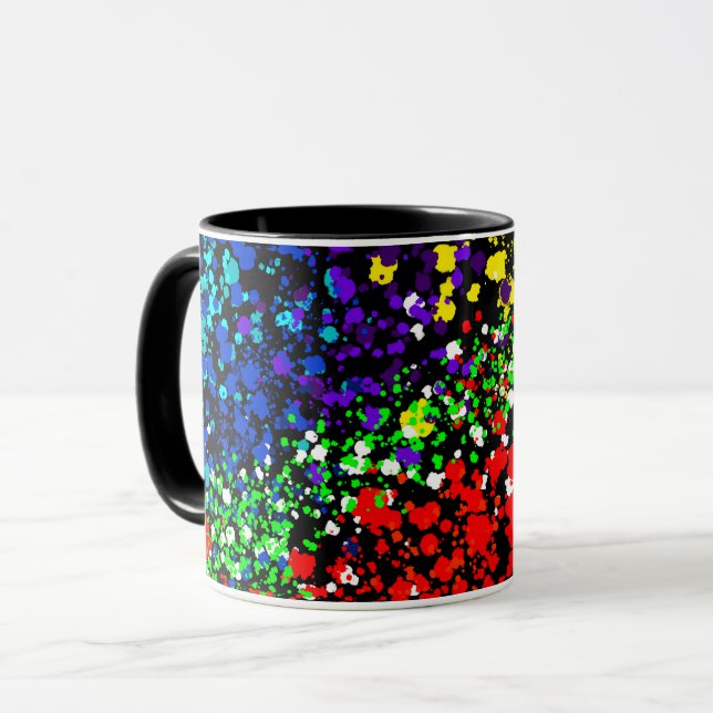 Färg explosion färgpunkter Färgrik Modern Cool Mugg (Framsida vänster)