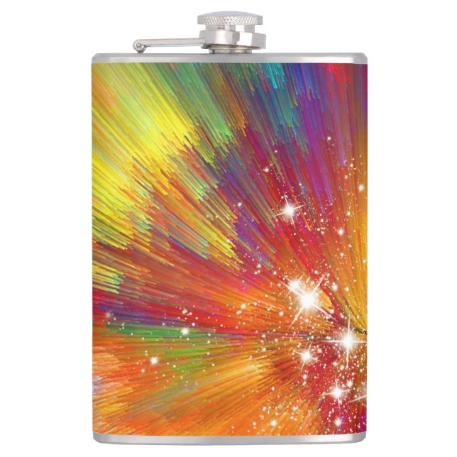 Färg explosion hip flask fickplunta (Framsidan)
