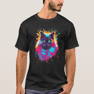 Färg explosion Nebelung Söt och färgrik katt T Shirt