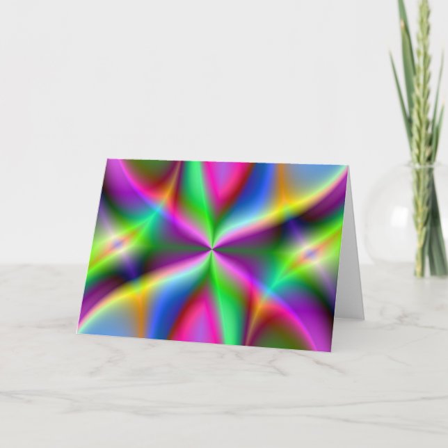 Färg Explosion Rainbow Fractal Art Gifts ut Kort (Framsida)