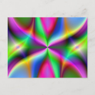 Färg Explosion Rainbow Fractal Art Gifts ut Vykort