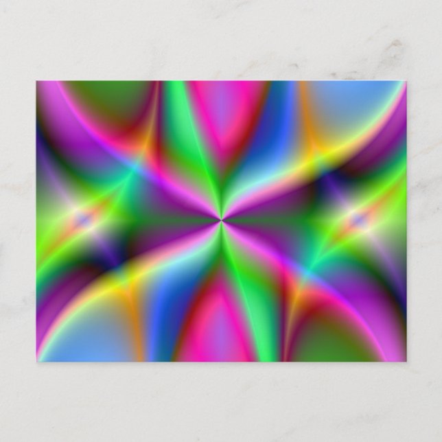 Färg Explosion Rainbow Fractal Art Gifts ut Vykort (Framsida)