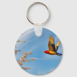 Färg fåglar i naturens höft nyckelring