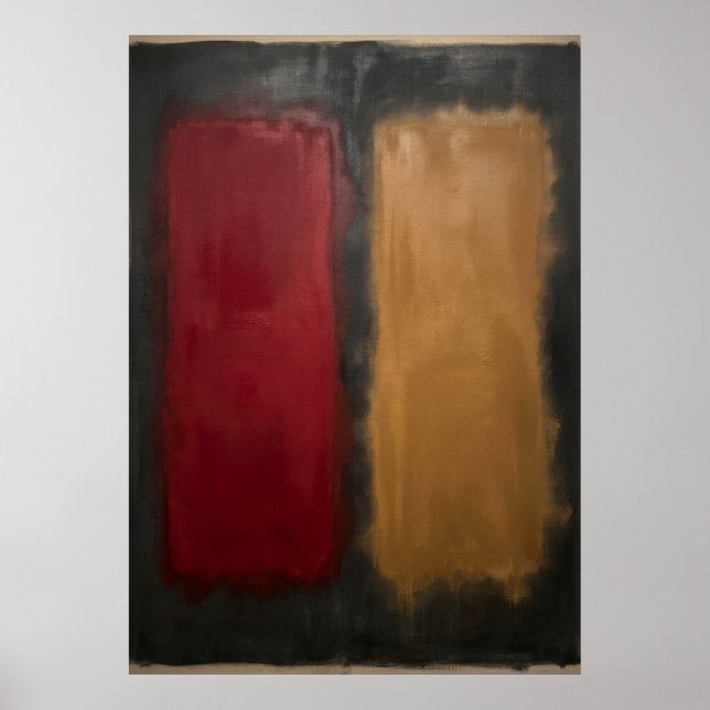 Färg Fält Abstrakt Affisch | Rothko Inspirerad Röd (Framsidan)
