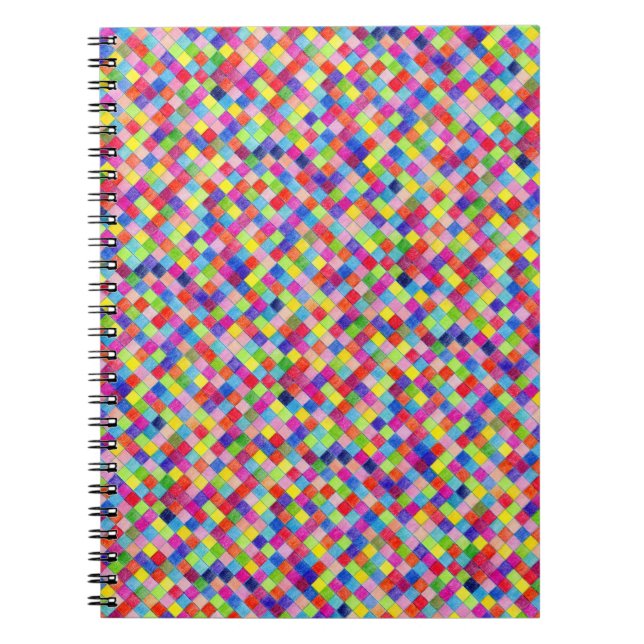 Färg Färgad i Pappra  Mönster Anteckningsbok Med Spiral (Framsidan)
