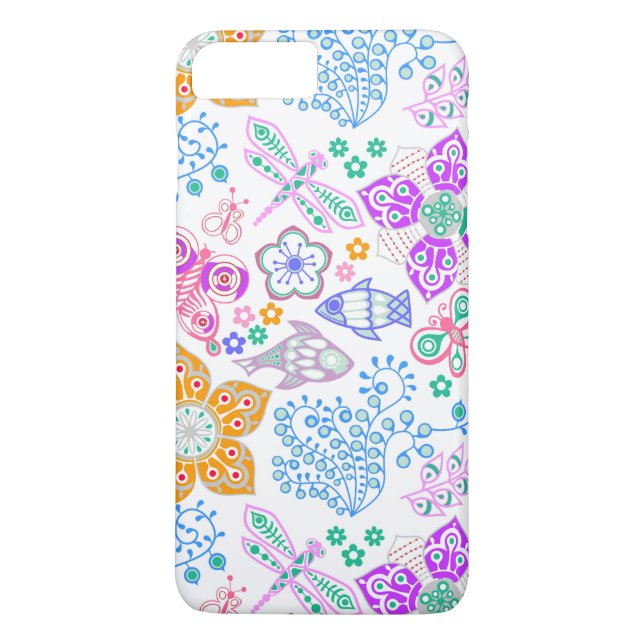 Färg, färglös blommigt mönster Case-Mate iPhone skal (Baksida)