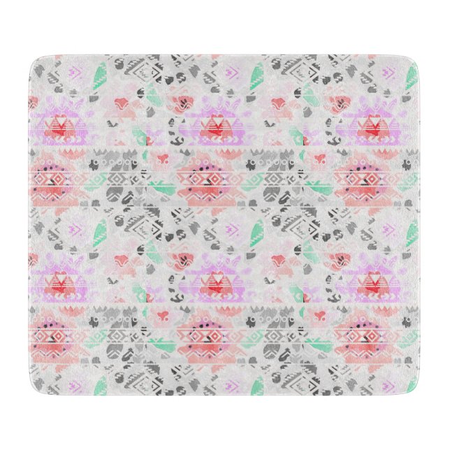 Färg färglös pastellblommigt aztec (Framsidan)