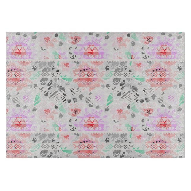Färg färglös pastellblommigt aztec (Framsidan)