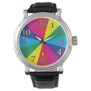färg-färgrutor gultens grönt cyan blue m armbandsur
