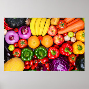 Färg Feast - färsk frukt- och Veggie-Poster Poster