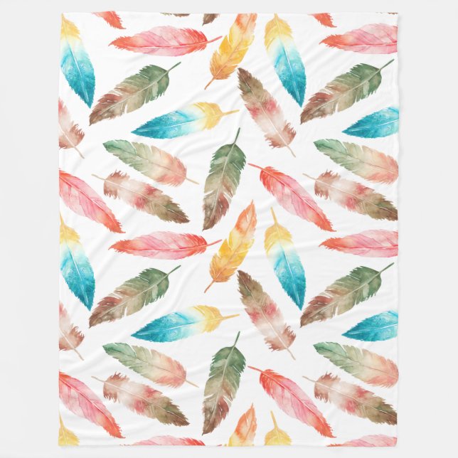 Färg Feathers Fleecefilt (Framsidan)