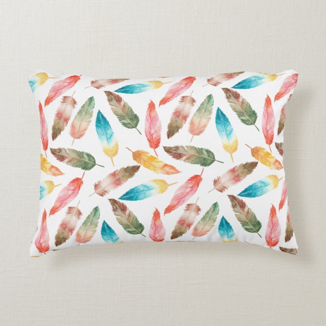 Färg Feathers Prydnadskudde (Framsidan)