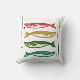 Färg Fiskar med fisken Krok Kudde