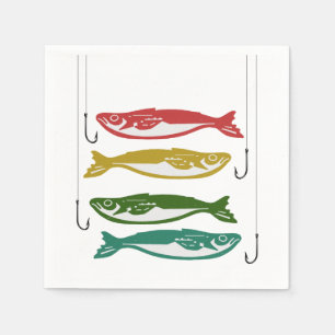 Färg Fiskar med fisken Krok Pappersservett
