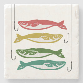 Färg Fiskar med fisken Krok Stenunderlägg