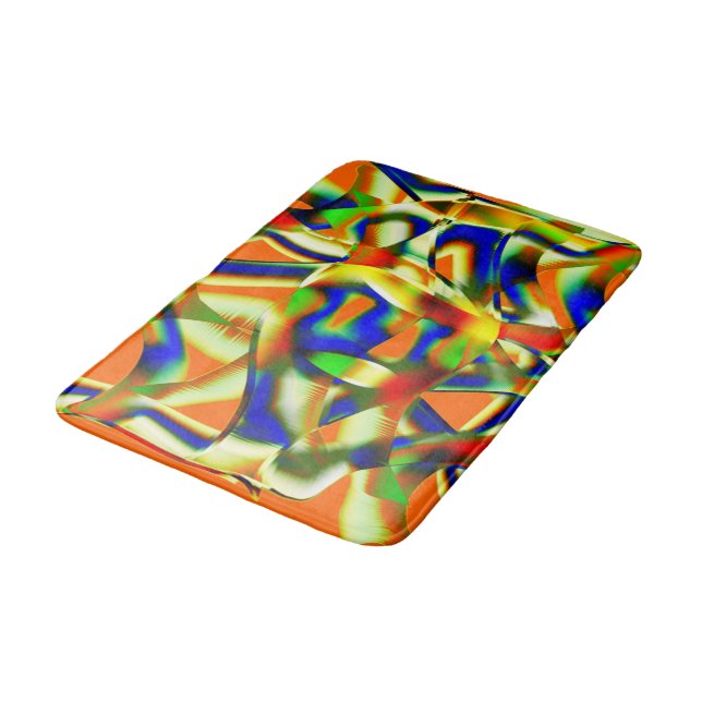 Färg fläckar på böjda grönboksremsor badrumsmatta (Vinklad)