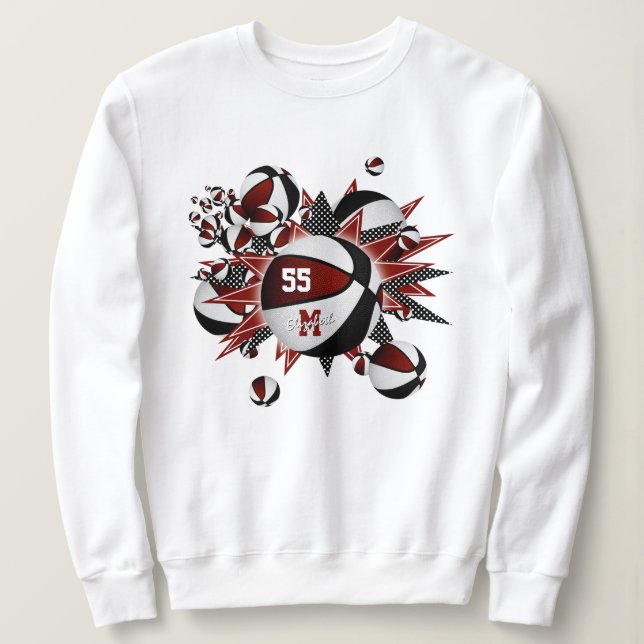 färg-flickornas basketbullar stjärnor t shirt (Design framsida)