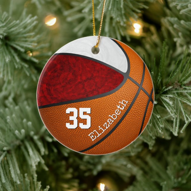 färg-flickors basketspelare julgransprydnad keramik (Träd)