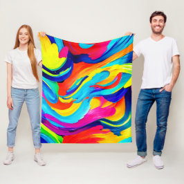 Färg-flöde för brant Abstrakt Fleecefilt