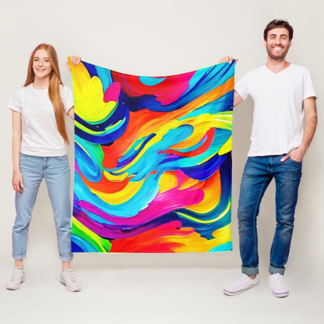 Färg-flöde för brant Abstrakt Fleecefilt (På plats)