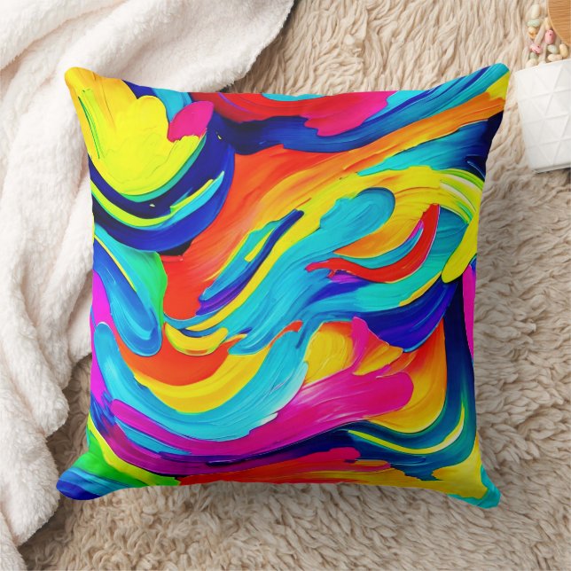 Färg-flöde för brant Abstrakt Kudde (Filt)