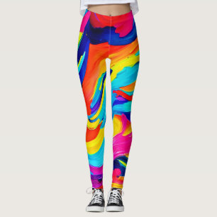 Färg-flöde för brant Abstrakt Leggings