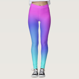 Färg Flow Rosa Lila Blue Aqua Dam Mode Leggings