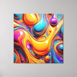 Färg Fluid Bubbles Canvastryck