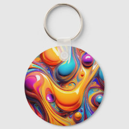 Färg Fluid Bubbles Nyckelring