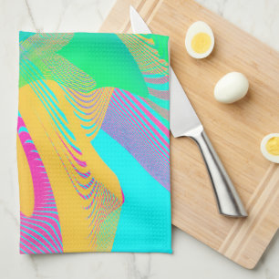 FÄRG FLUO - Fractal Art - Kökshandduk