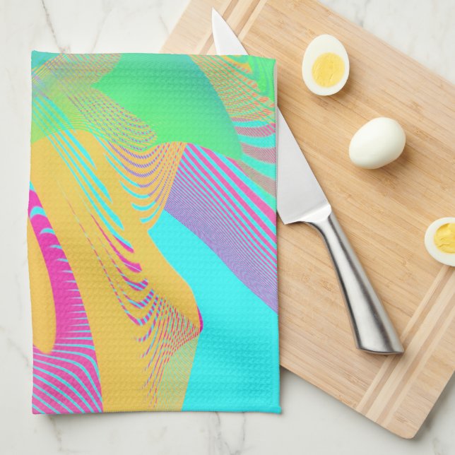 FÄRG FLUO - Fractal Art - Kökshandduk (Vikt i Fjärdedel)