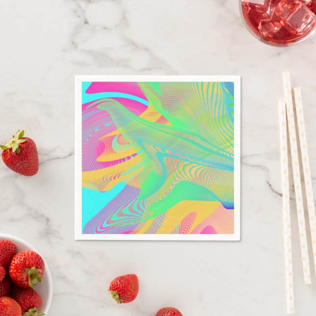 FÄRG FLUO - Fractal Art - Pappersservett (Insitu)