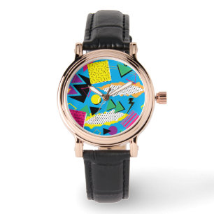 Färg för abstrakt för den Memphis stil80-tal Armbandsur