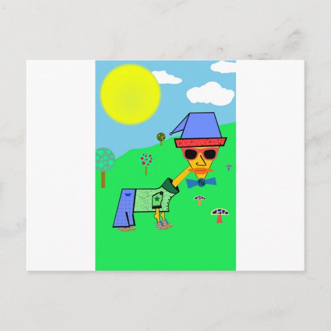 Färg för blå design - lägg till egen text vykort (Framsida)