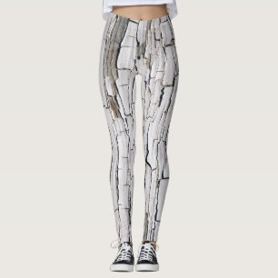 Färg för färgning av vintage: Vit väggbedövning Leggings