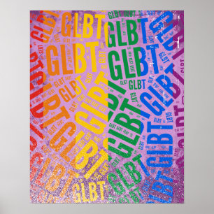 FÄRG FÖR GLBT-ORDMÖNSTER - .PNG POSTER