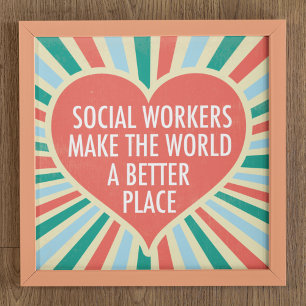 Färg för inspirationerande Social-arbetsoffert Hea Poster